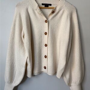 French Connection Cream Button-Up Cardigan